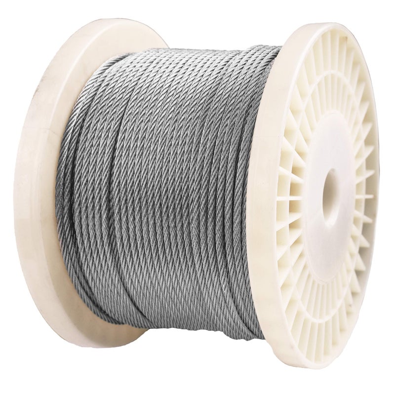 HarborCraft 300 Feet 1/8" 316 Stainless Steel Wire Rope Aircraft Cable for Deck Cable Railing Kits DIY Balustrades 7x7 - Image 2